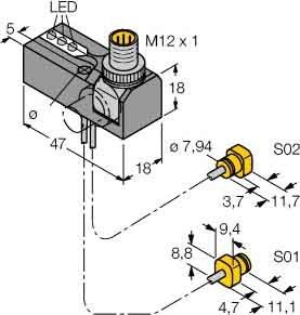 Sensor induktiv NI2-K08Q #1650124