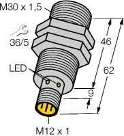 Sensor,ind.,M30x1,m.Steck. Bi10U-M30-AP6X-H1141