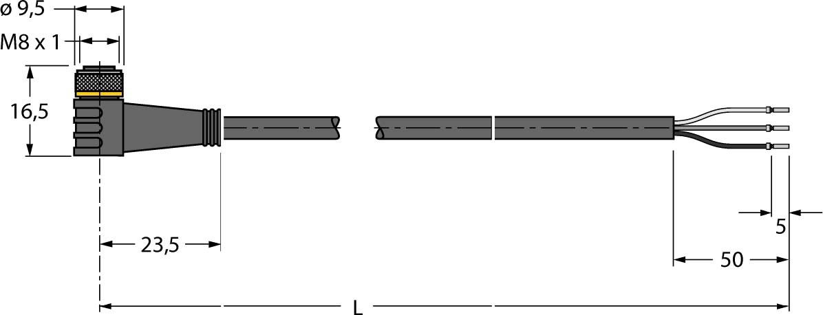 Anschlussleitung PKW3M-P7X2-2/TXL