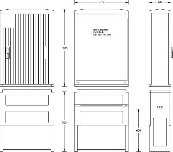 Normschrank IP44 A100-M-1100