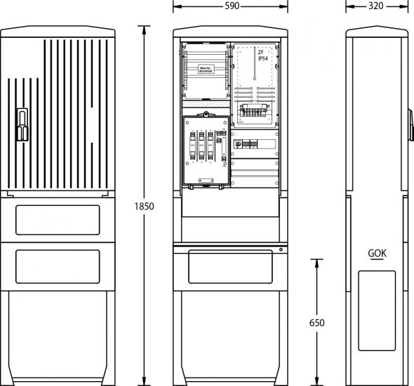 Zähleranschlusssäule ZASS1S ESWE Wiesbad.