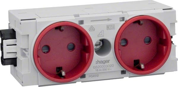 Steckdose 2-fach rt GS2000 vrt