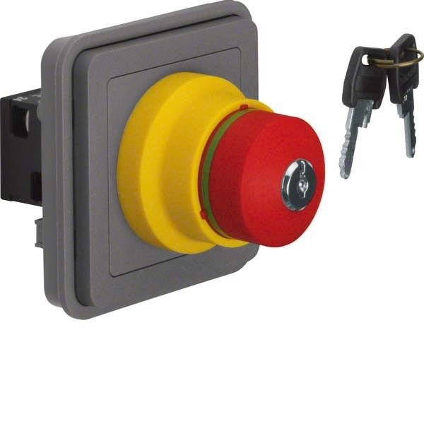 Tastereinsatz NOT-AUS 44713515 grau matt