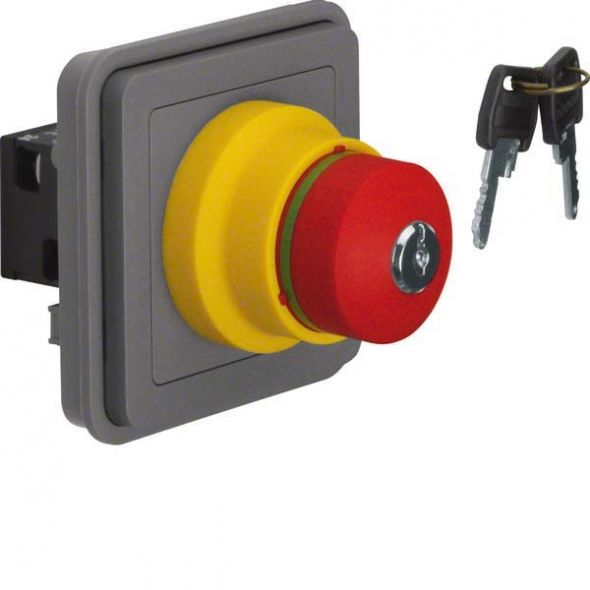 Tastereinsatz NOT-AUS 44713515 grau matt