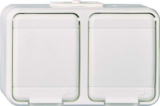 Steckdose 2-fach AP 445404