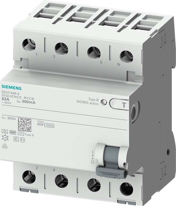 FI-Schutzschalter 5SV3346-4 Typ B 30mA 63A