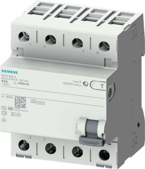 FI-Schutzschalter 5SV3346-4 Typ B 30mA 63A