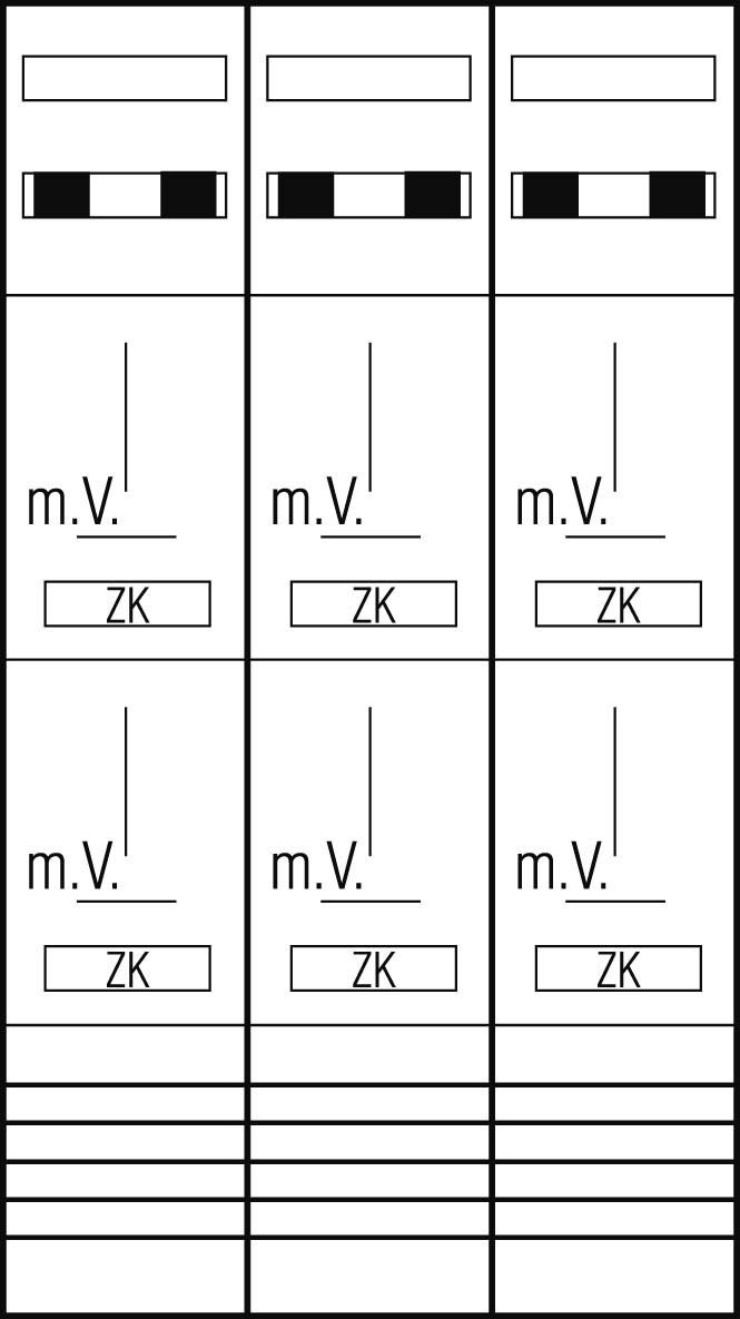 Z39660 Zählerplatz 3Pkt 6Z m sperrbarem HS/ZSK