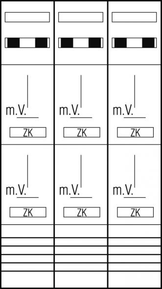 Z39660 Zählerplatz 3Pkt 6Z m sperrbarem HS/ZSK