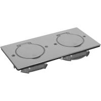 Boden- und Wandeinbaudose PLATINUM mit Federklappdeckel mit beleuchtbarem Kunststoffring für Module 45 x 45