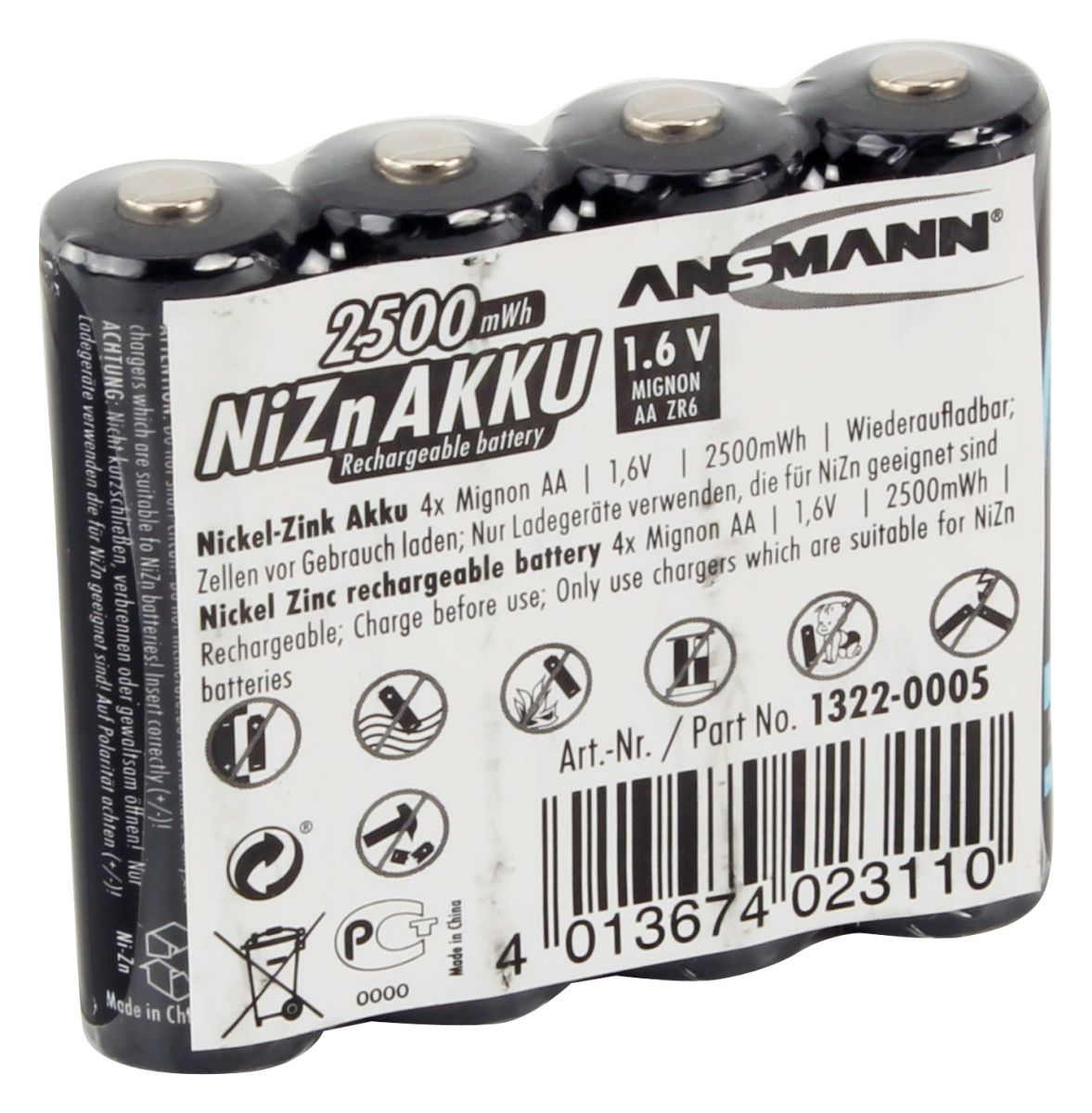 Akku NiZN 1,6V Mignon AA 135701