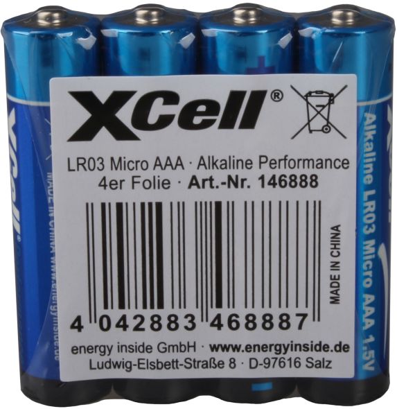 Batterie 1,5V Micro AAA LR03 AAA 4pcs/shrink