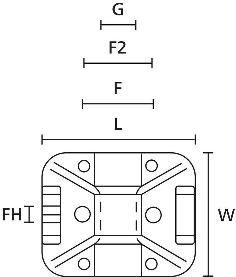 Befestigungssockel 32x25 m TY8G1-PA66W-BK