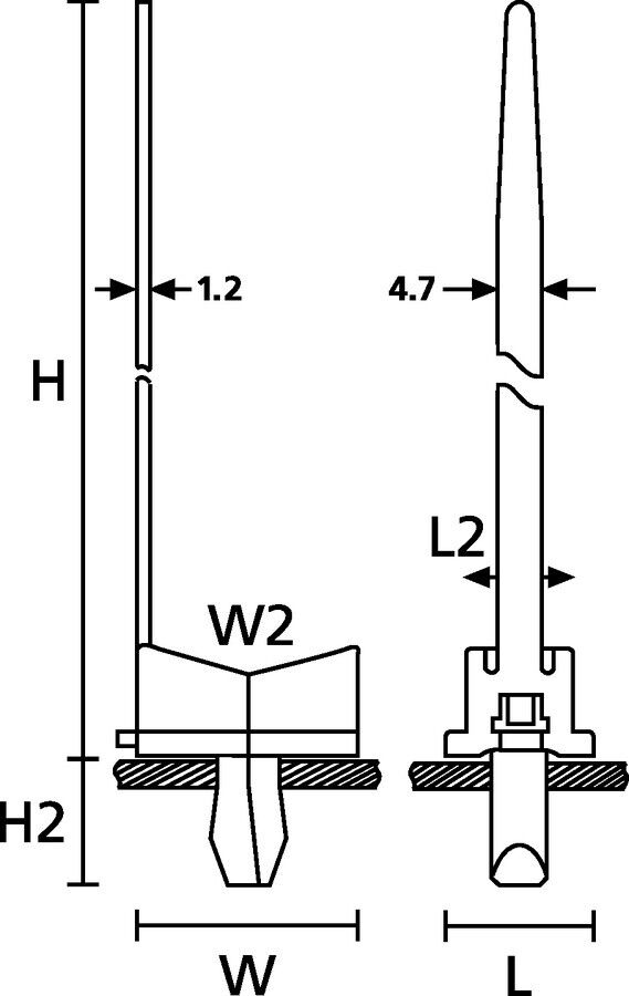 Keilsockel TY5K3 PA66W BK 100