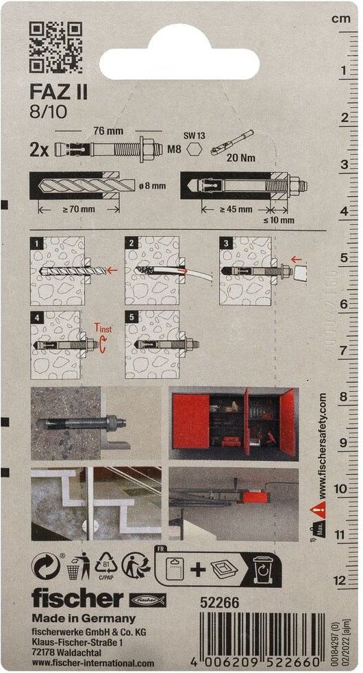 Bolzenanker FAZ II Plus 10/20 K