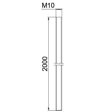 Gewindestange 10x10x2000 TR M10 2M BR