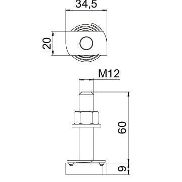 Hammerkopfschraube MS41HBF M12x60ZL