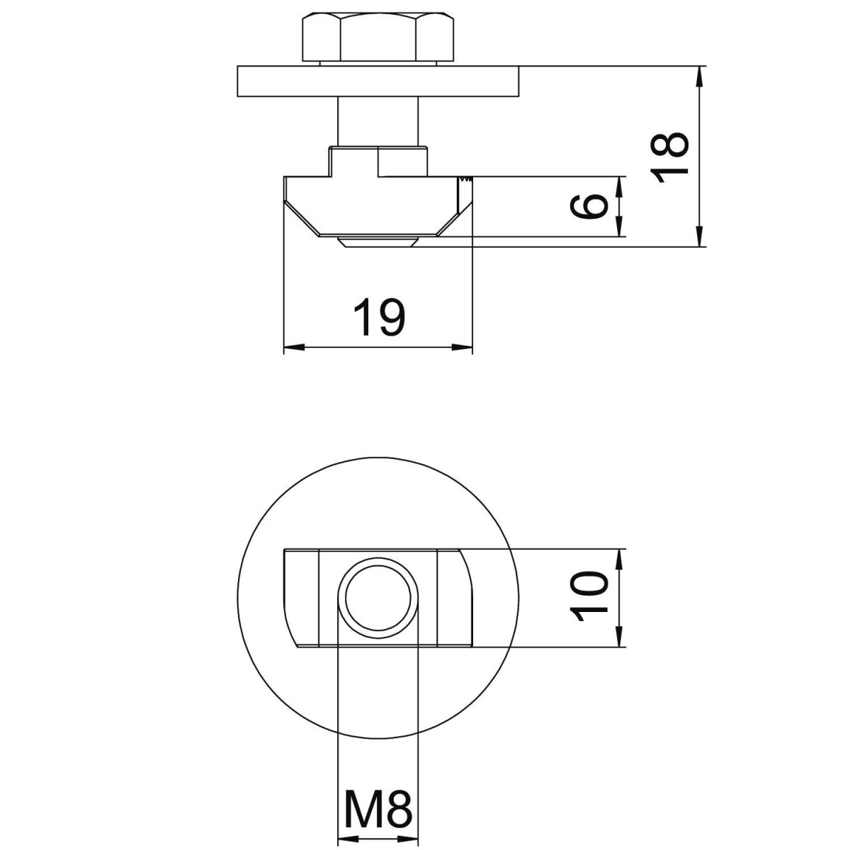 Schraube mit Hammermutter SKS HM A2