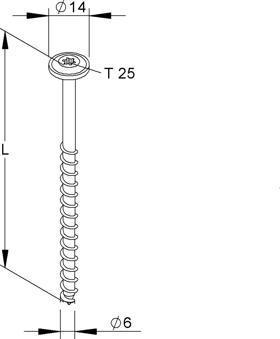 Holzschraube NHS 6X60/TK-T30 V