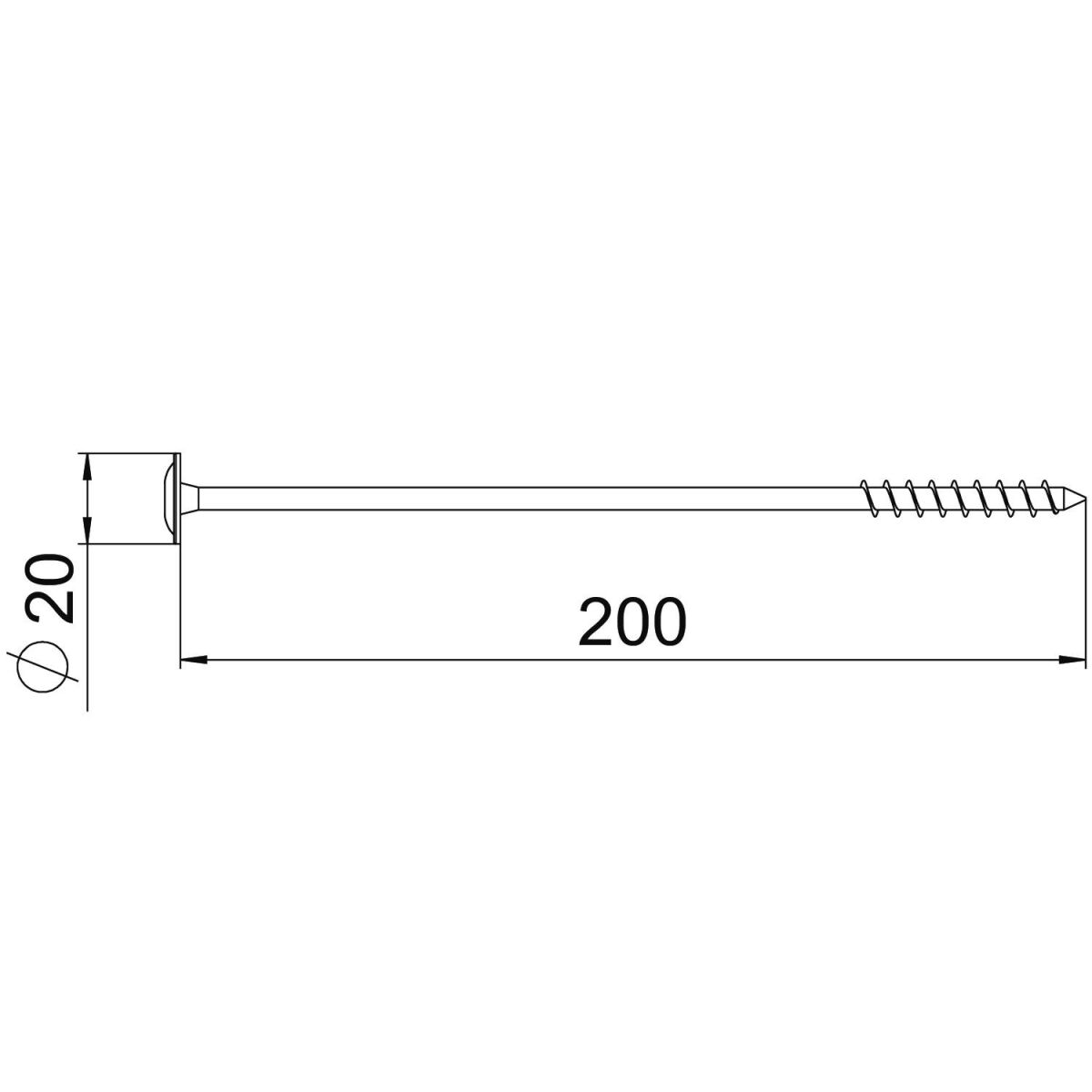 Tellerkopfschraube TKS 8x200 A2