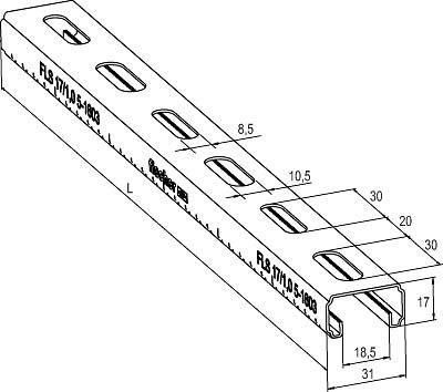 Montageschiene FLS 17/1.0 - 2m