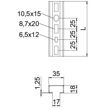 Profilschiene gelocht CML3518P0400 SW