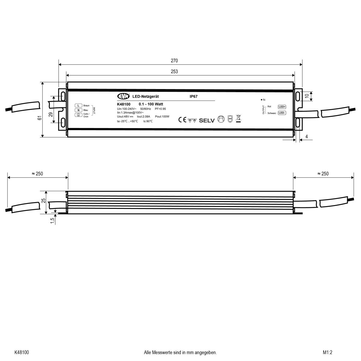 LED-Netzgerät 48V/DC K48100