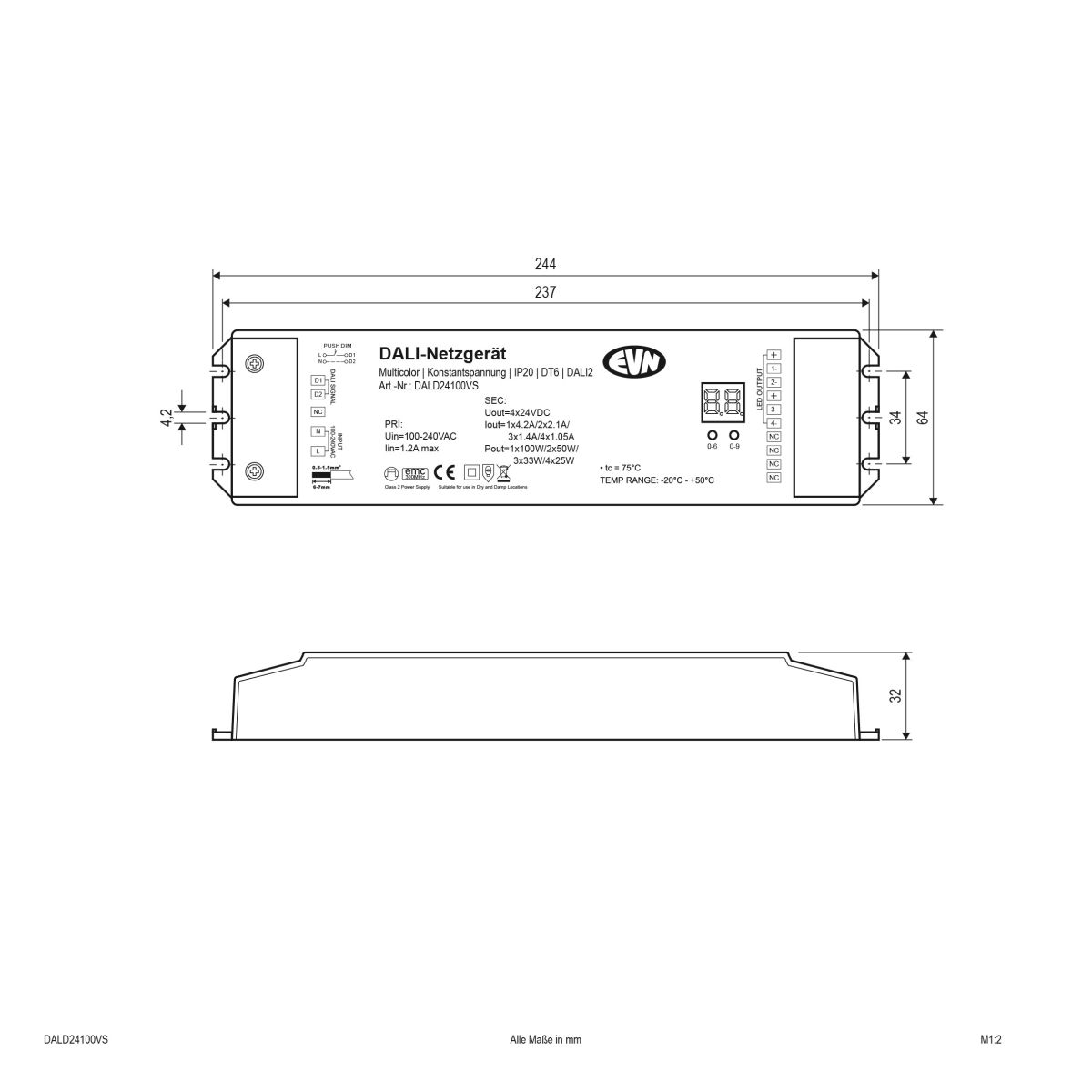 DALI-LED-Steuerung DALD24100VS