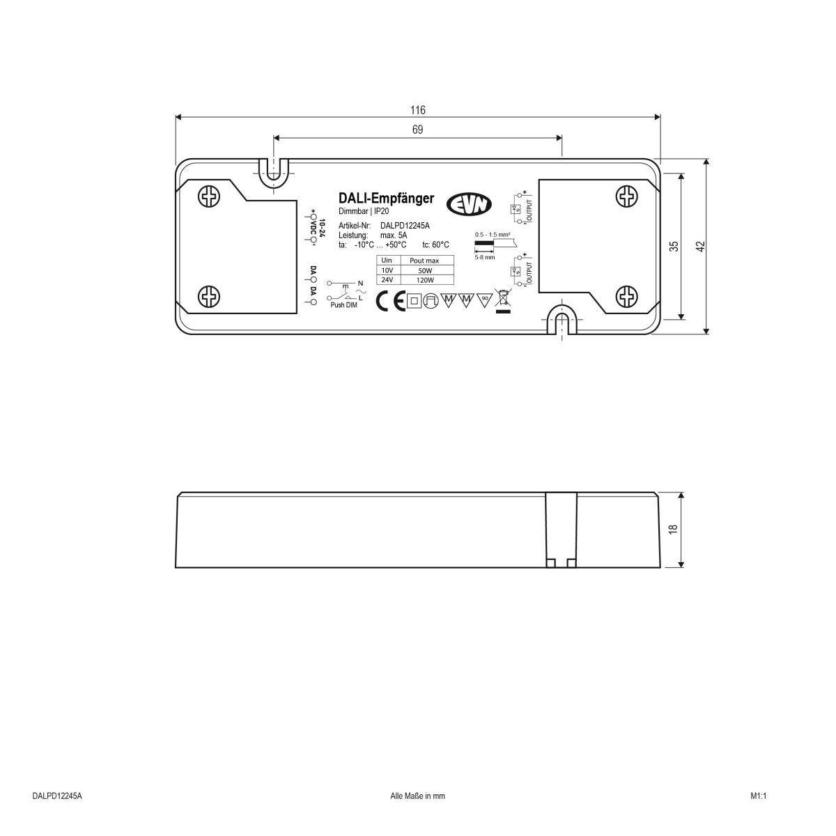 DALI-LED-Steuerung DALPD12245A