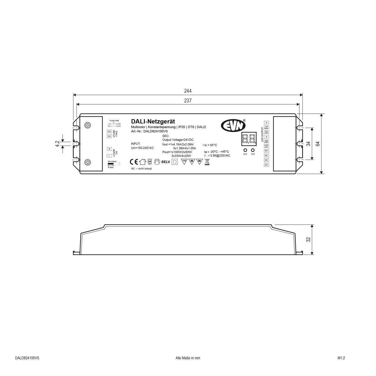 DALI Multicolor-Empfänger DALD824100VS