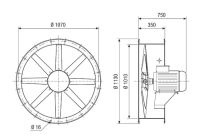 Axial-Rohrventilator DAR 100/4 9,2