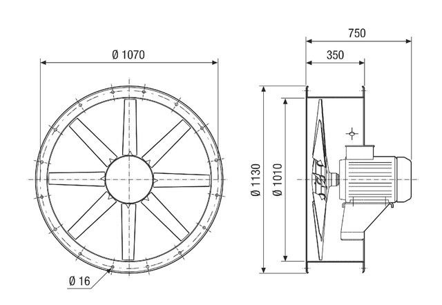 Axial-Rohrventilator DAR 100/6 1,5