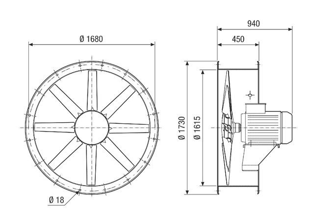 Axial-Rohrventilator DAR 160/6 15