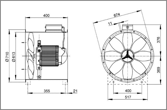 Axial-Rohrventilator DZR 60/6 B