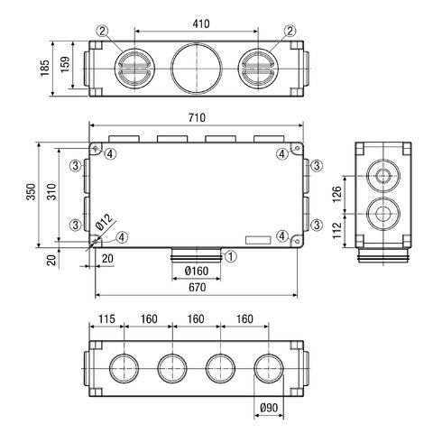 Luftverteiler MF-V90-8