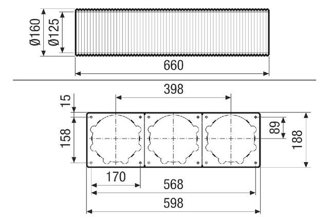 Montageplatte WS 120 Trio L MP