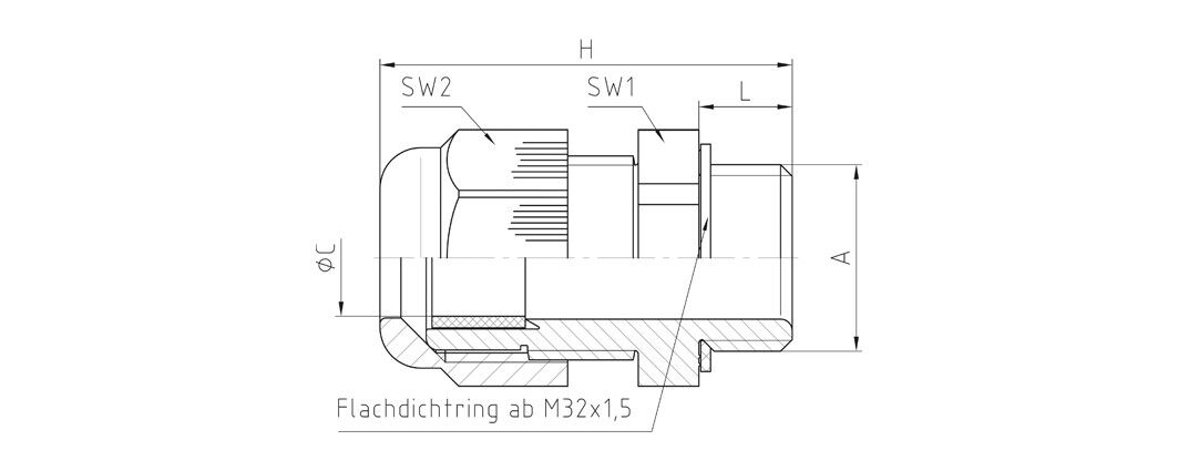 PERFECT Kabelverschraubung 50.612 PA/FL7035