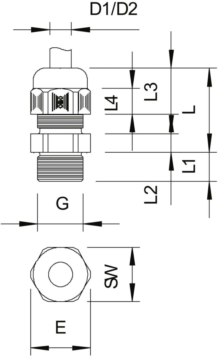Verschraubung V-TEC PG7 SGR