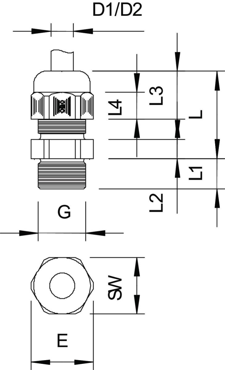 Verschraubung V-TEC PG7 SGR