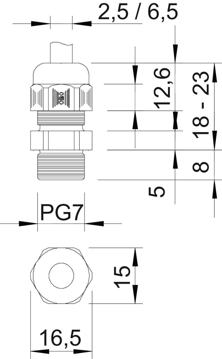 Verschraubung V-TEC PG7 SGR