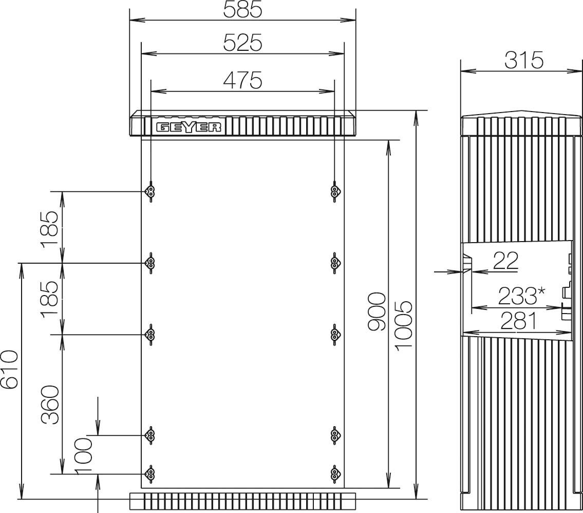 KVS mit Montageplatte SL100P