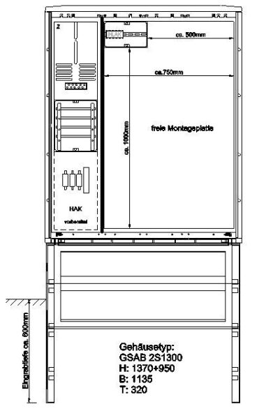 Zähleranschlußsäule 08.00.1P11Gr.2