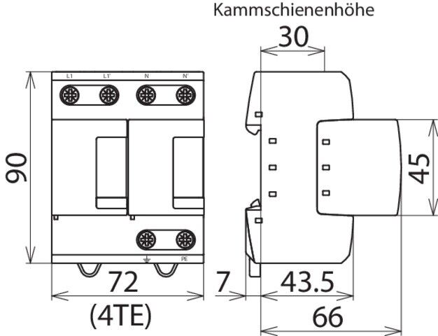 Kombi-Ableiter DV M TT 2P 255