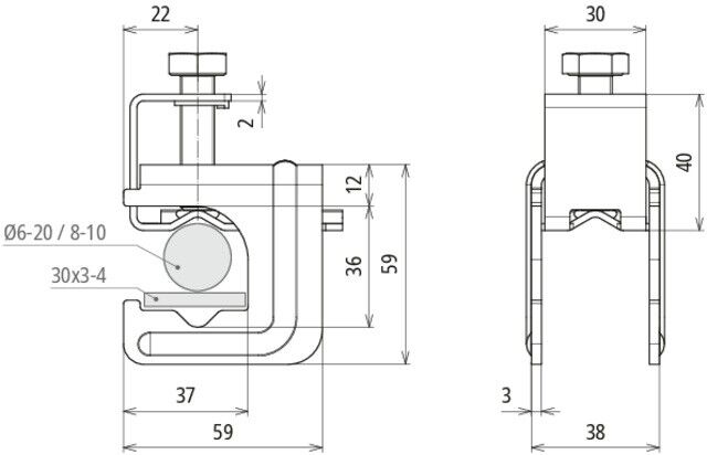Druckbügelklemme VK DB KR #308033