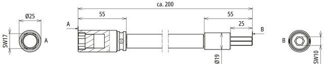 Verlängerungswerkzeug SA 200 6KANT SN V2A