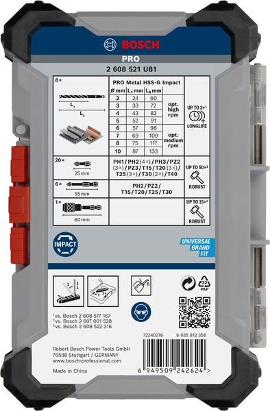 PRO Bit Set Impact 2608521U81VE(35)