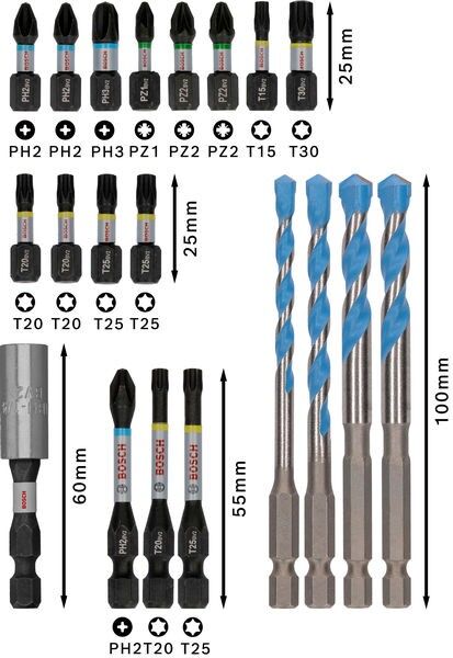 PRO Bit Set Impact 2608521U83VE(20)