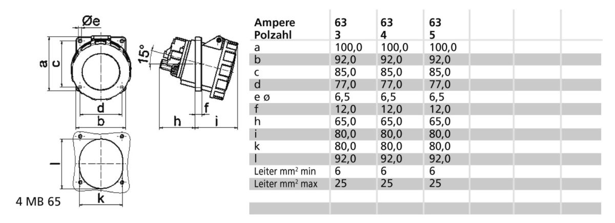 Anbausteckdose GT m. Neig. 12574