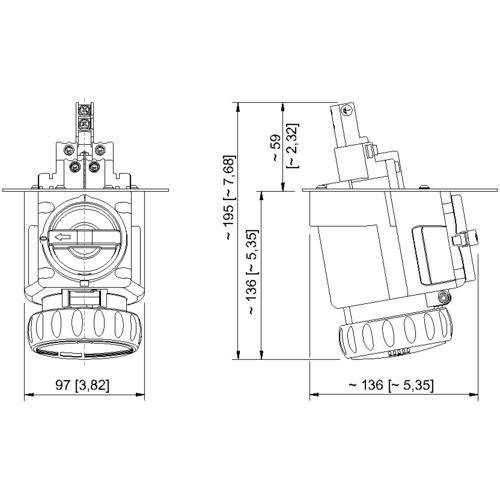 Flanschsteckdose 8570/15-509-S#272850