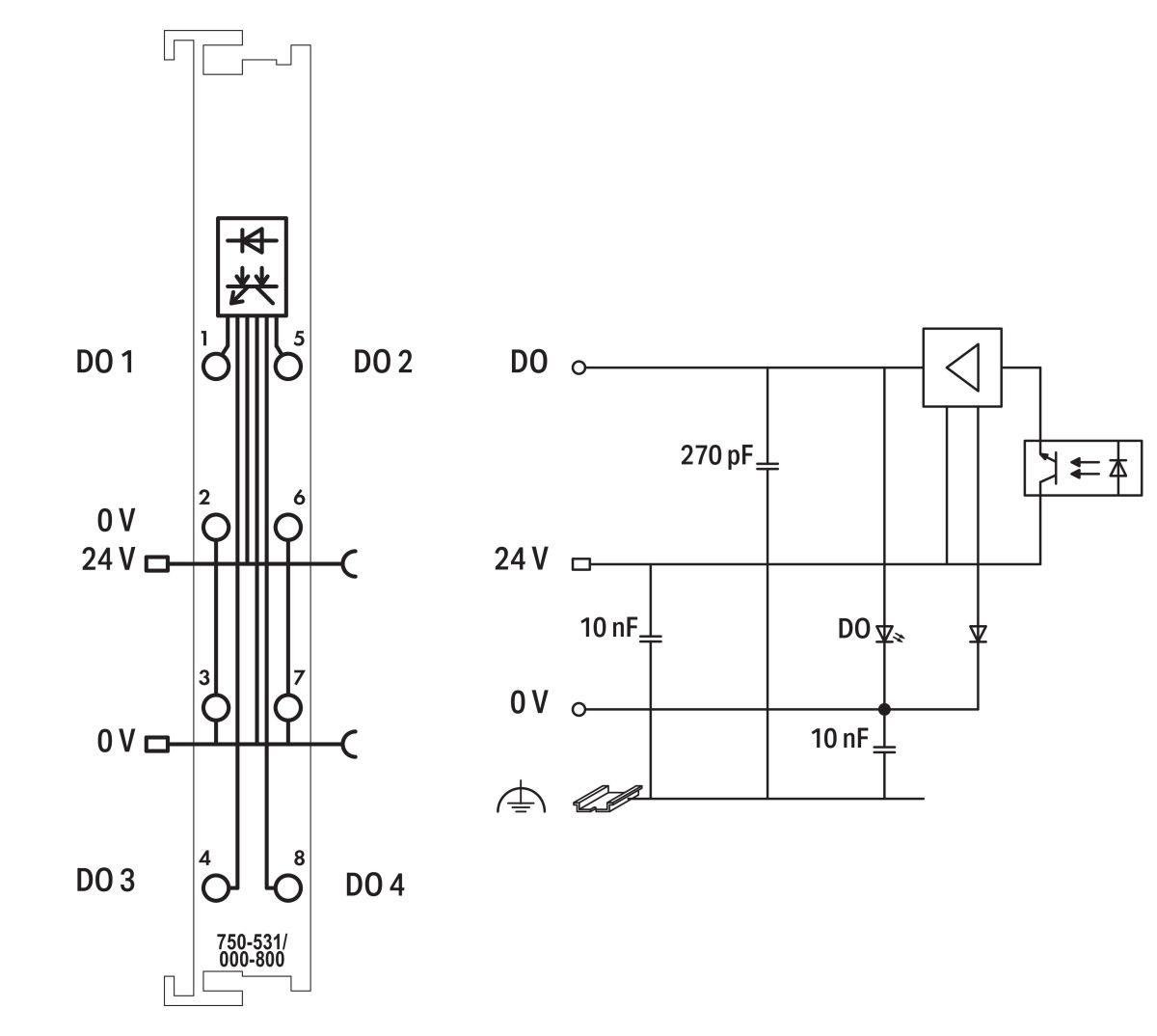 4-Kanal-Digitalausgang 750-531/000-800